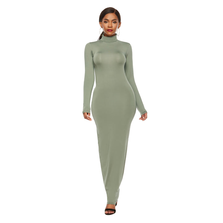 Tight Fit Long Sleeve Maxi Dress