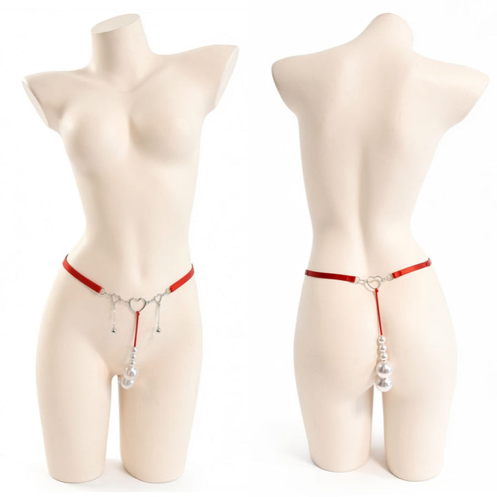 Large Pearl Crotchless Thong