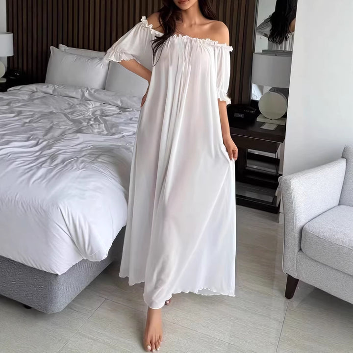 Sheer Ruffle Maxi Slip Dress