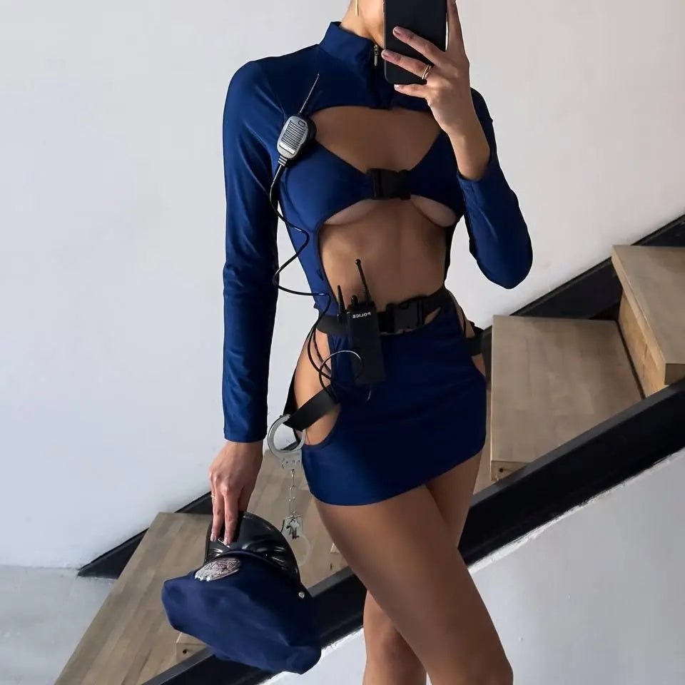 Sexy Police Officer Bodycon Dress