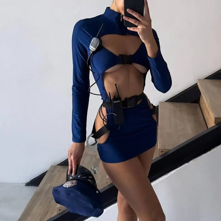 Sexy Police Officer Bodycon Dress