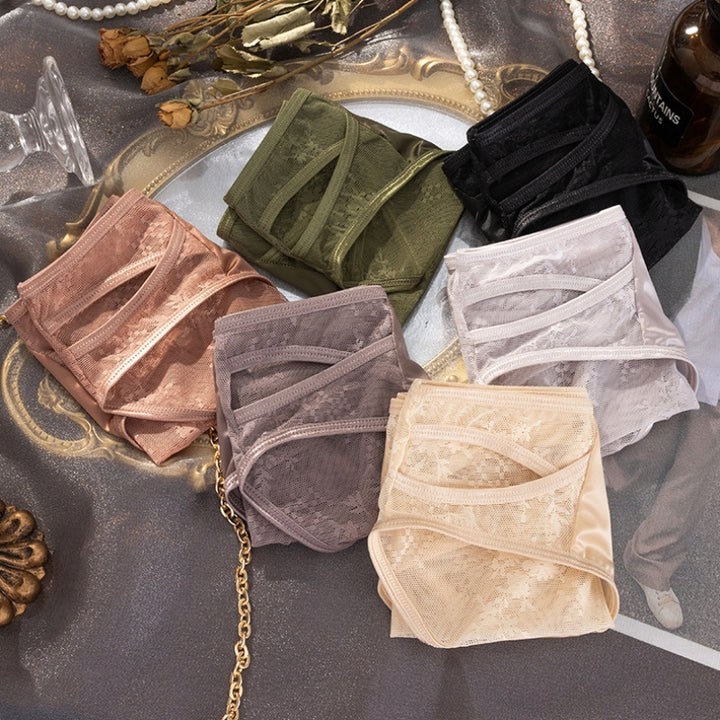 Lace Satin Cutout Panties