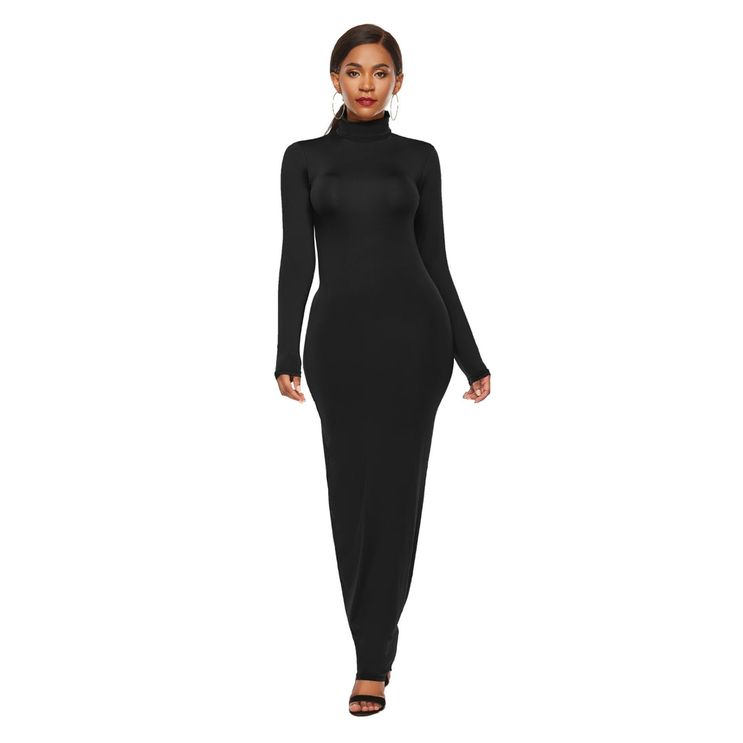 Tight Fit Long Sleeve Maxi Dress