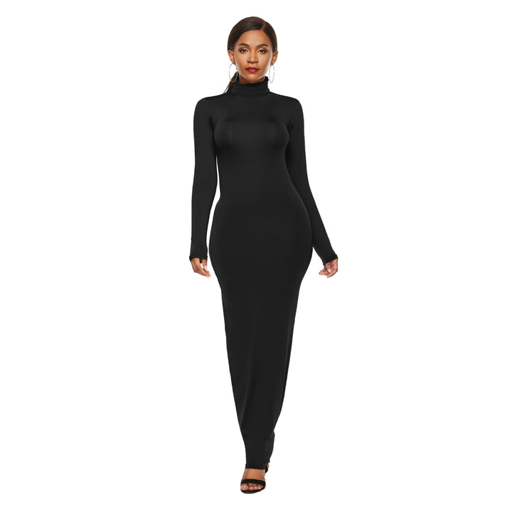 Tight Fit Long Sleeve Maxi Dress