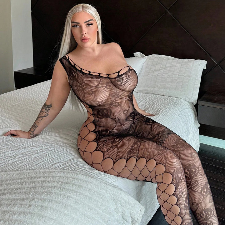 Midnight Rose Cutout Bodystocking