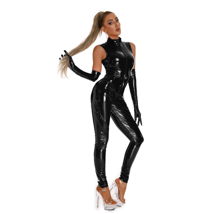 Glossy Zip Front Sculpting Catsuit