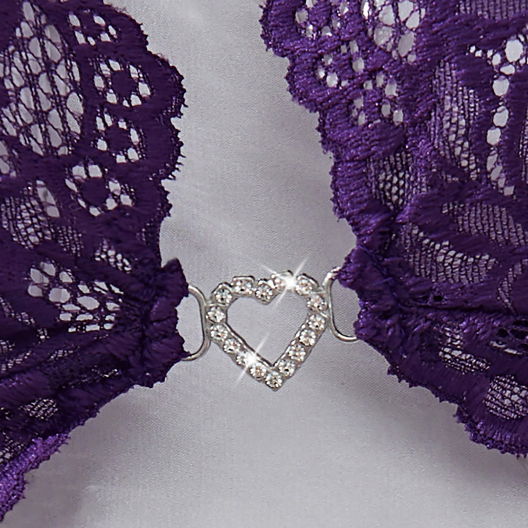 Shiny Purple Lace Lingerie Set