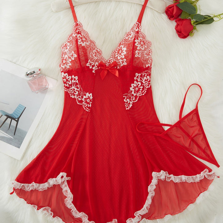 Lace Trim Seduction Nightdress Set