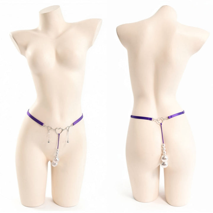 Large Pearl Crotchless Thong