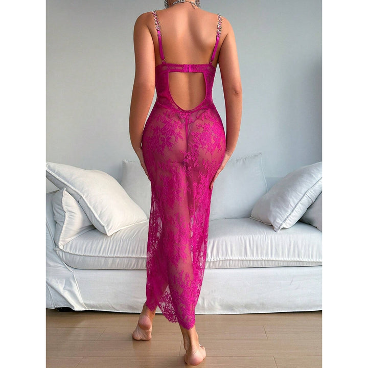 Lace Backless Nightdress Set