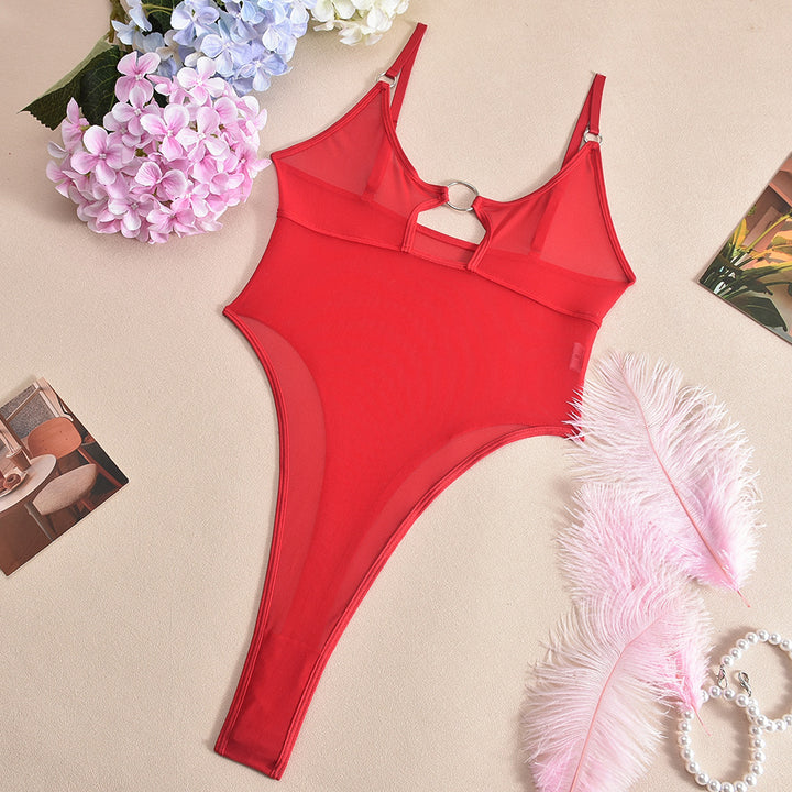 Sheer Mesh Backless Bodysuit