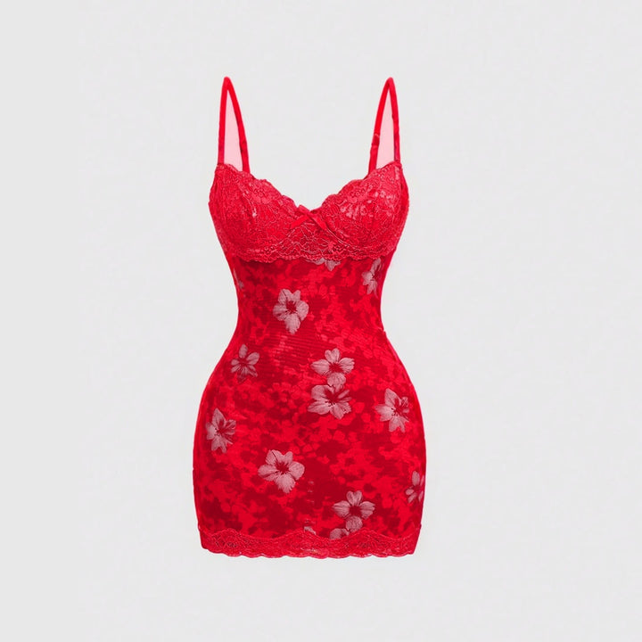 Leopard Lace Slip Mini Dress