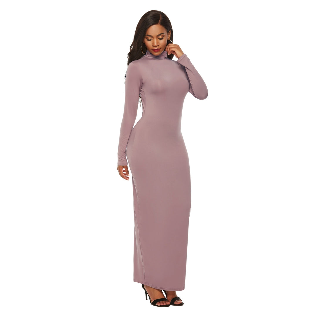 Tight Fit Long Sleeve Maxi Dress