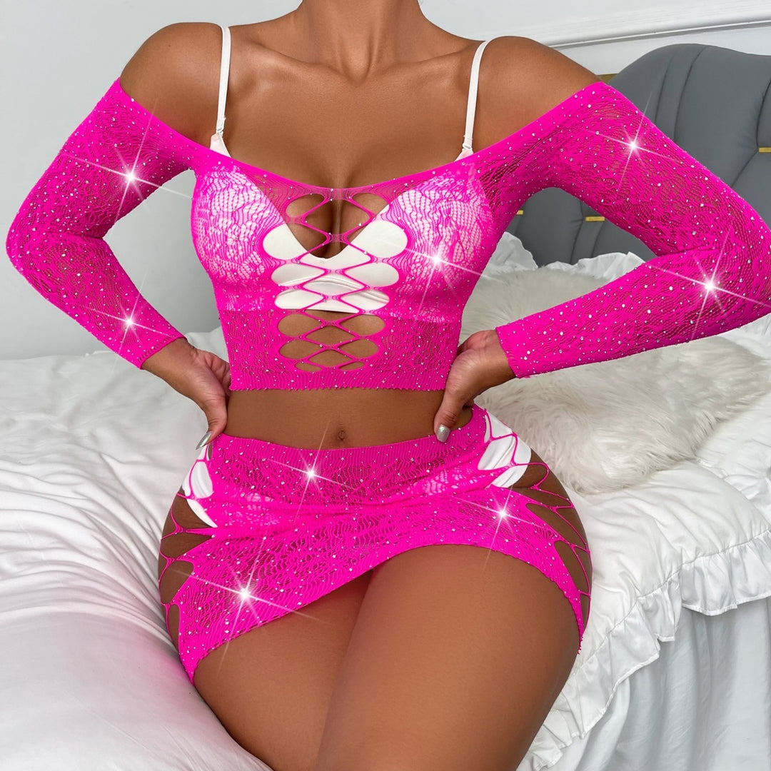Sparkling Net Tease Skirt Set
