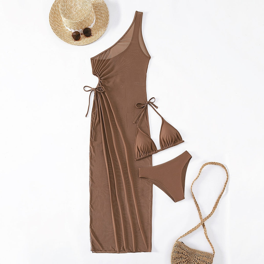 Sheer Cutout Beach Cover Up Dress Set