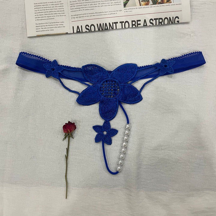 Pearl Flower Lace Thong