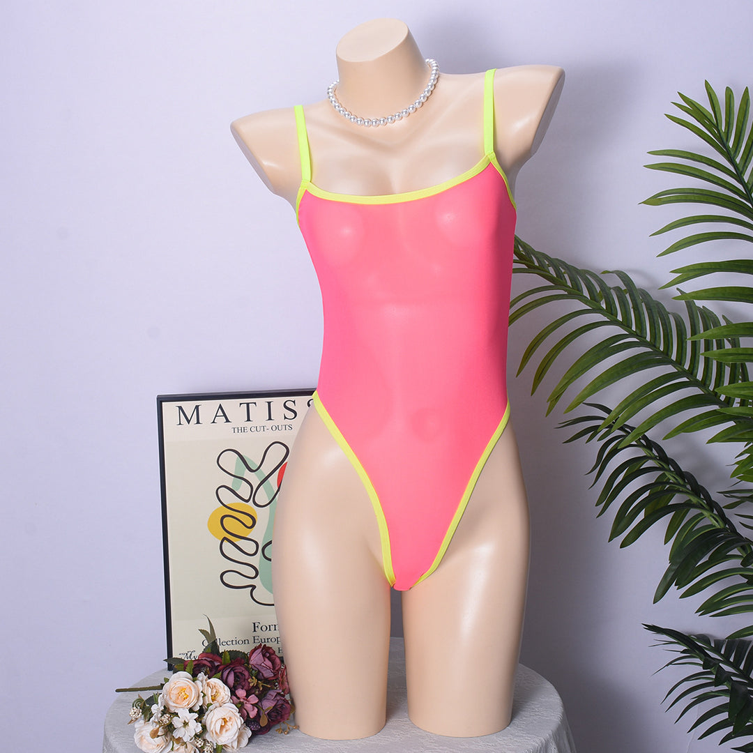 Sheer Mesh Backless Seductive Bodysuit