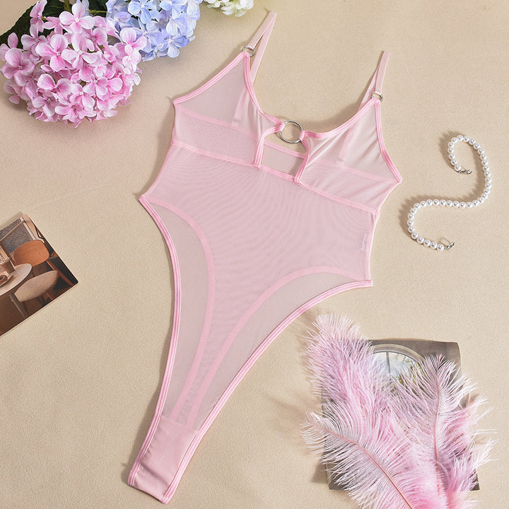 Sheer Mesh Backless Bodysuit