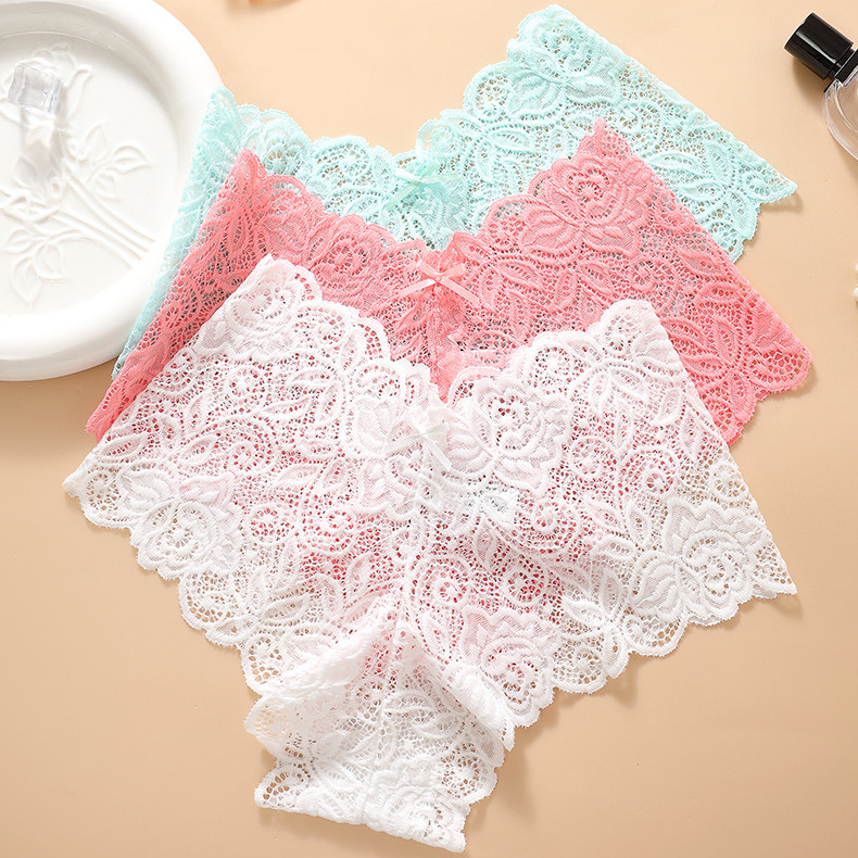 Sheer Lace Mesh Low-Rise Thong