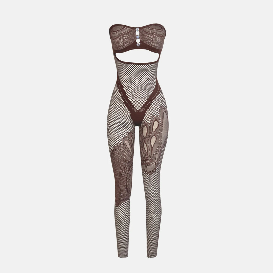 Strapless Cutout Bodystocking