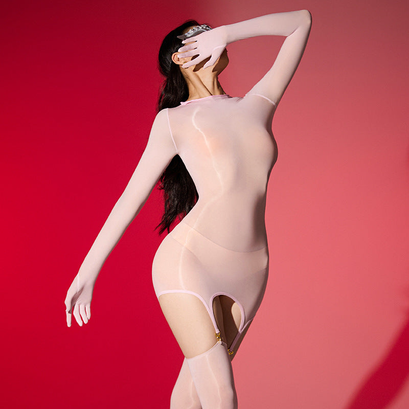 Glossy Bodystocking Lingerie One Piece