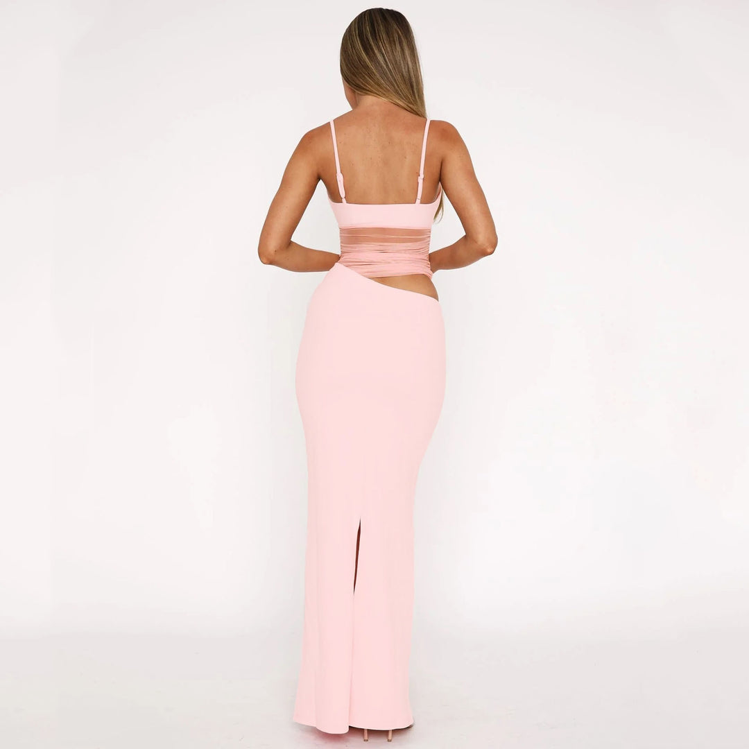 Illusion Cutout Bodycon Maxi Dress