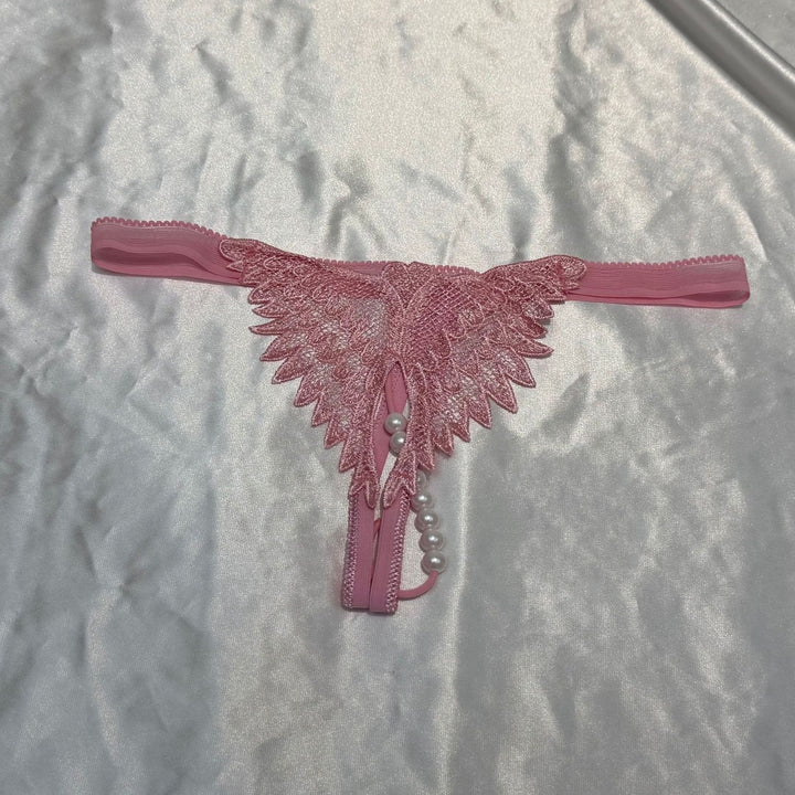 Angel Wing Pearl Lace Thong