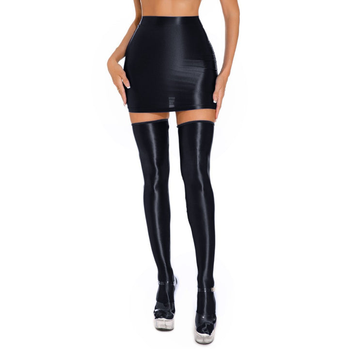 Shiny High Waist Mini Skirt