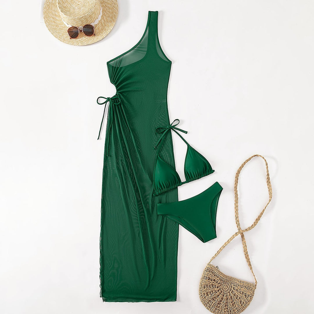 Sheer Cutout Beach Cover Up Dress Set