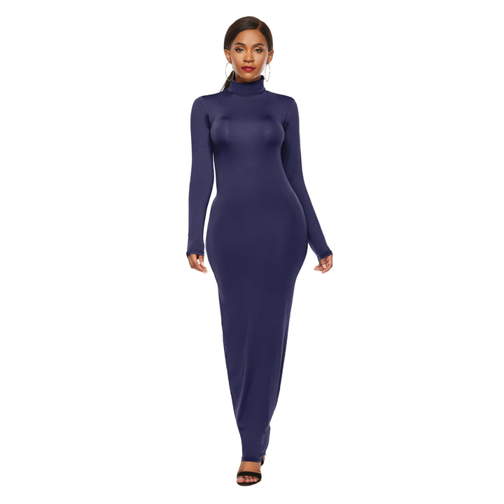 Tight Fit Long Sleeve Maxi Dress
