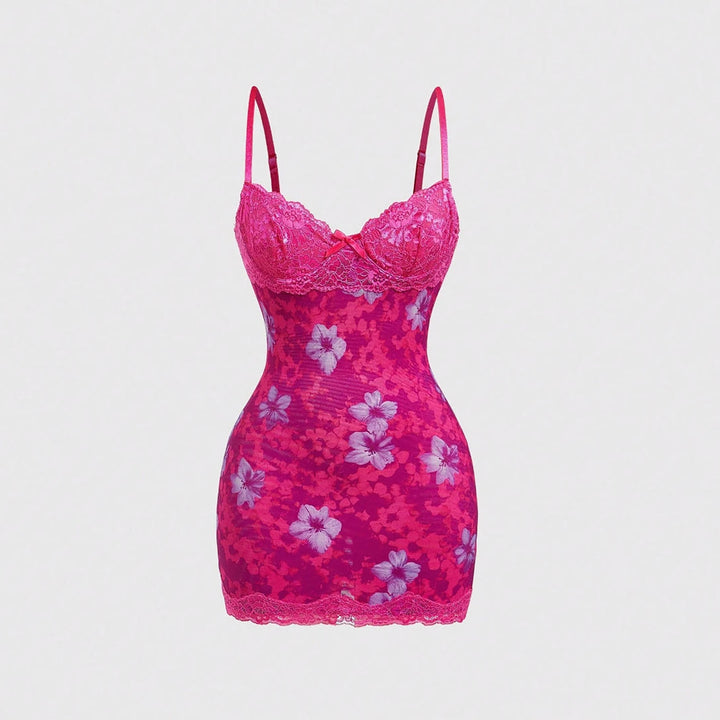 Leopard Lace Slip Mini Dress