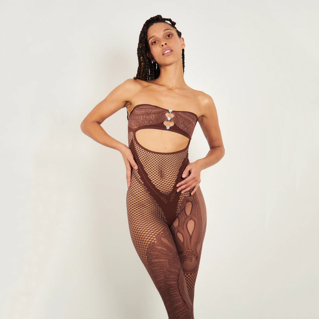 Strapless Cutout Bodystocking