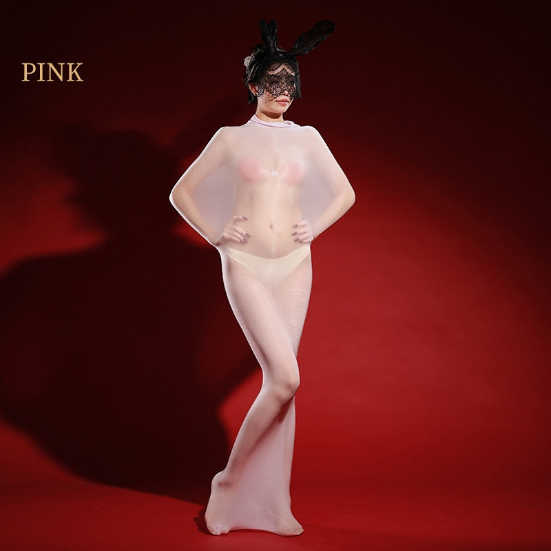 Glossy Sheer Full-Body Encasing Stocking Bodysuit