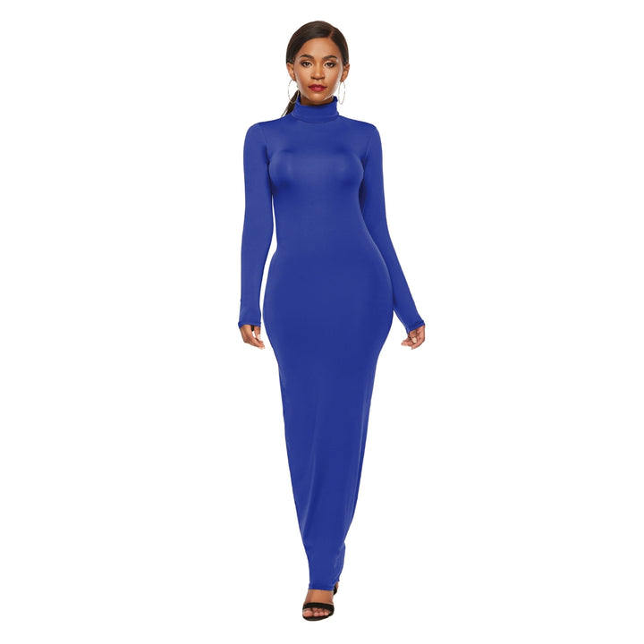 Tight Fit Long Sleeve Maxi Dress
