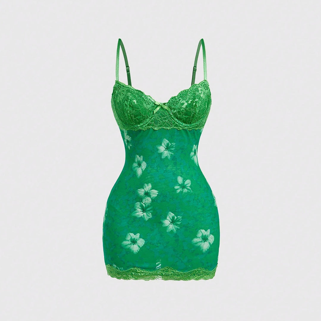 Leopard Lace Slip Mini Dress
