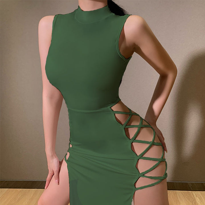 Strappy High Slit Bodycon Dress