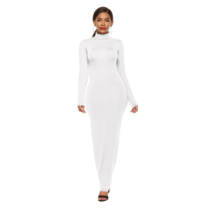Tight Fit Long Sleeve Maxi Dress