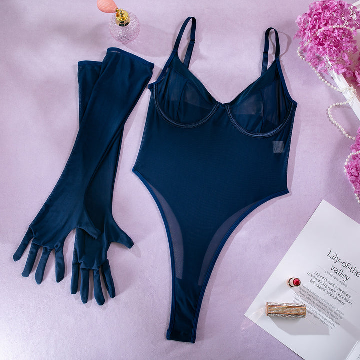 Luxury Sheer Mesh & Faux Leather Bodysuit