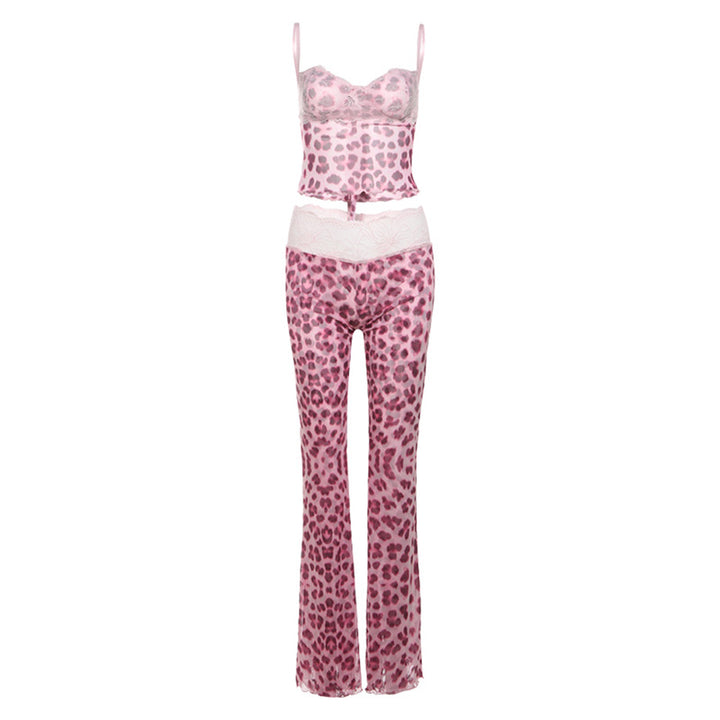 Seductive Two Piece Crop Top Pants Set