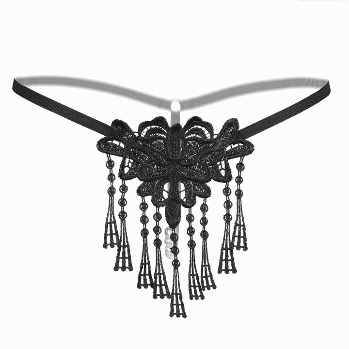 Tassel Pearl Lace Thong