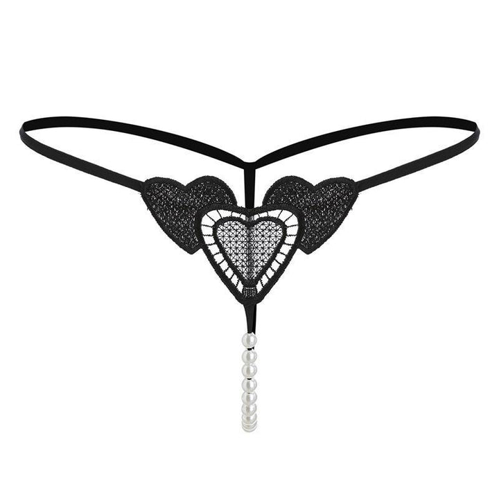 Heart Lace Pearl Thong