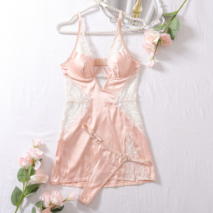 Silk Cutout Nightdress Set