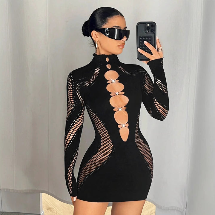 Crystal Eclipse Cutout Dress