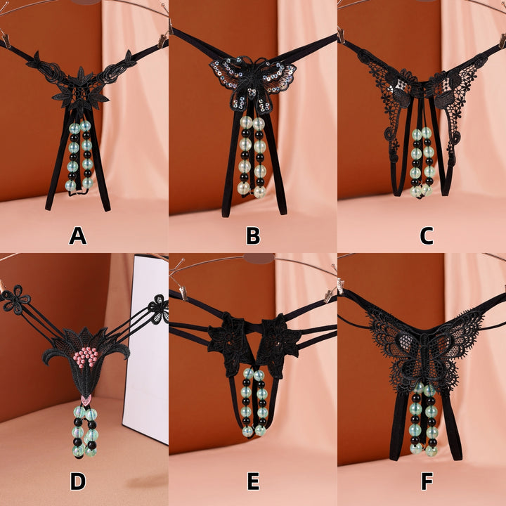 Glow Bead Crotchless Thong