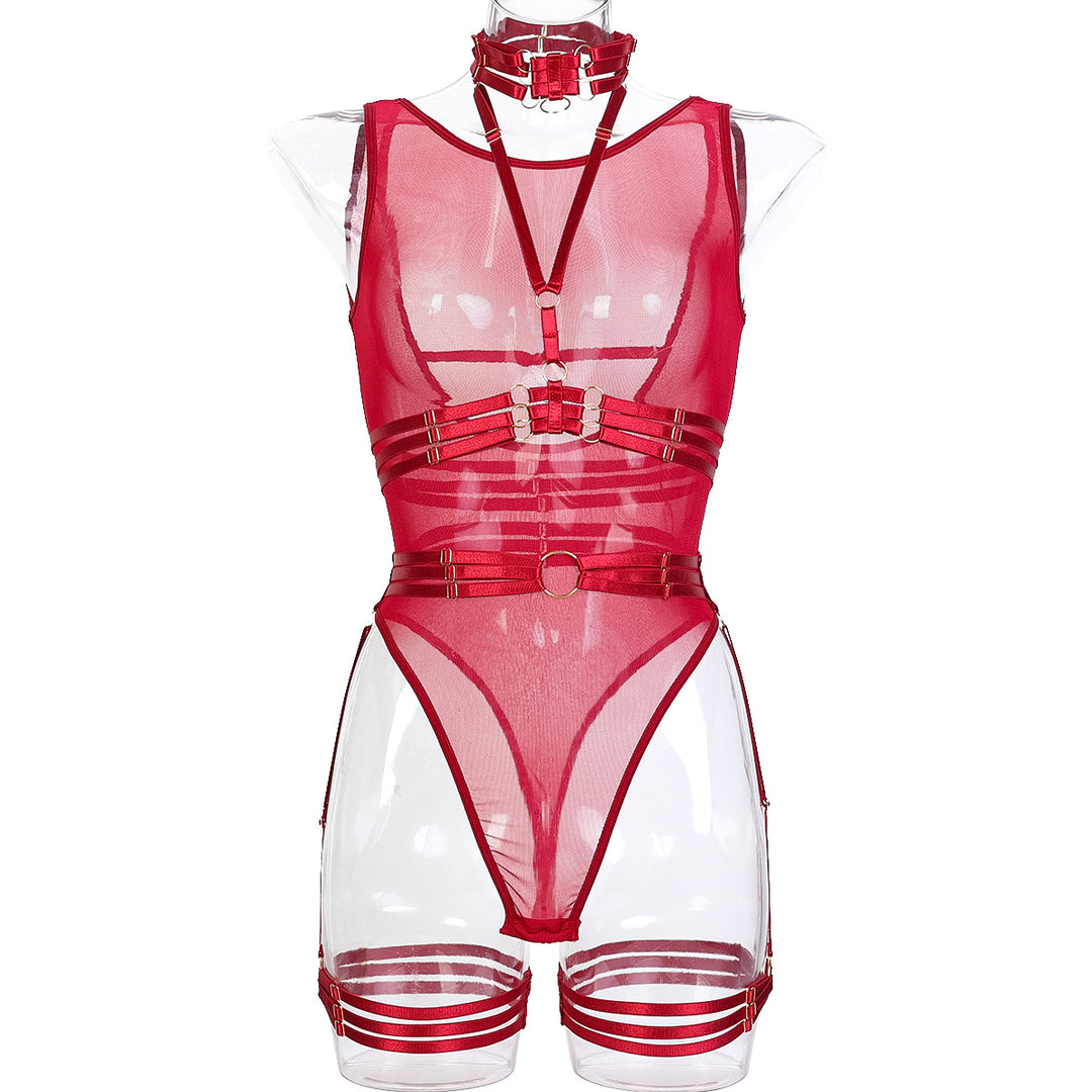 Strapped Sensuality Mesh Bodysuit