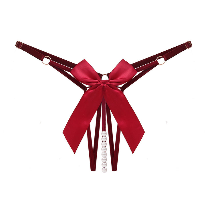 Beaded Tease Open Crotch Thong