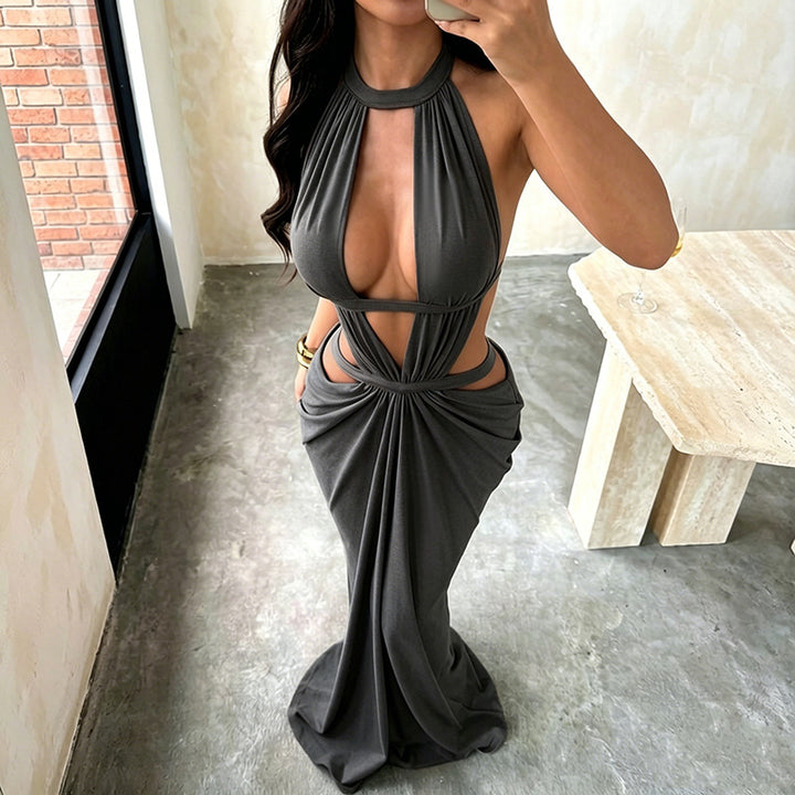 Halter Cutout Maxi Dress