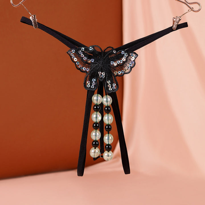 Glow Bead Crotchless Thong