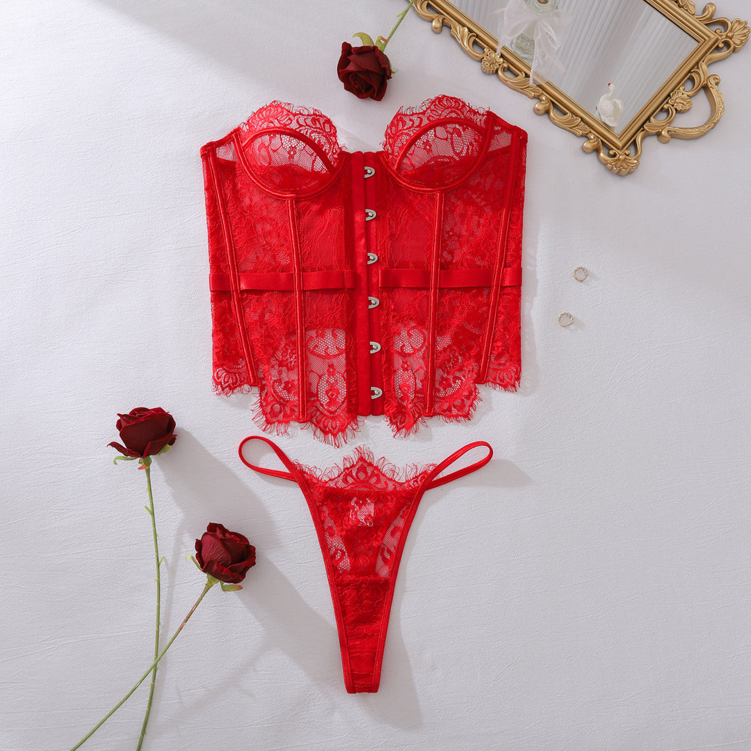 Lash Lace Corset Bra Set