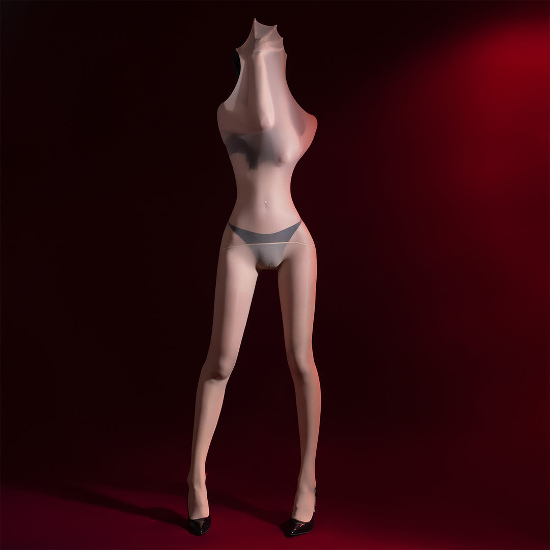Wet Look Sheer Open Crotch Bodystocking